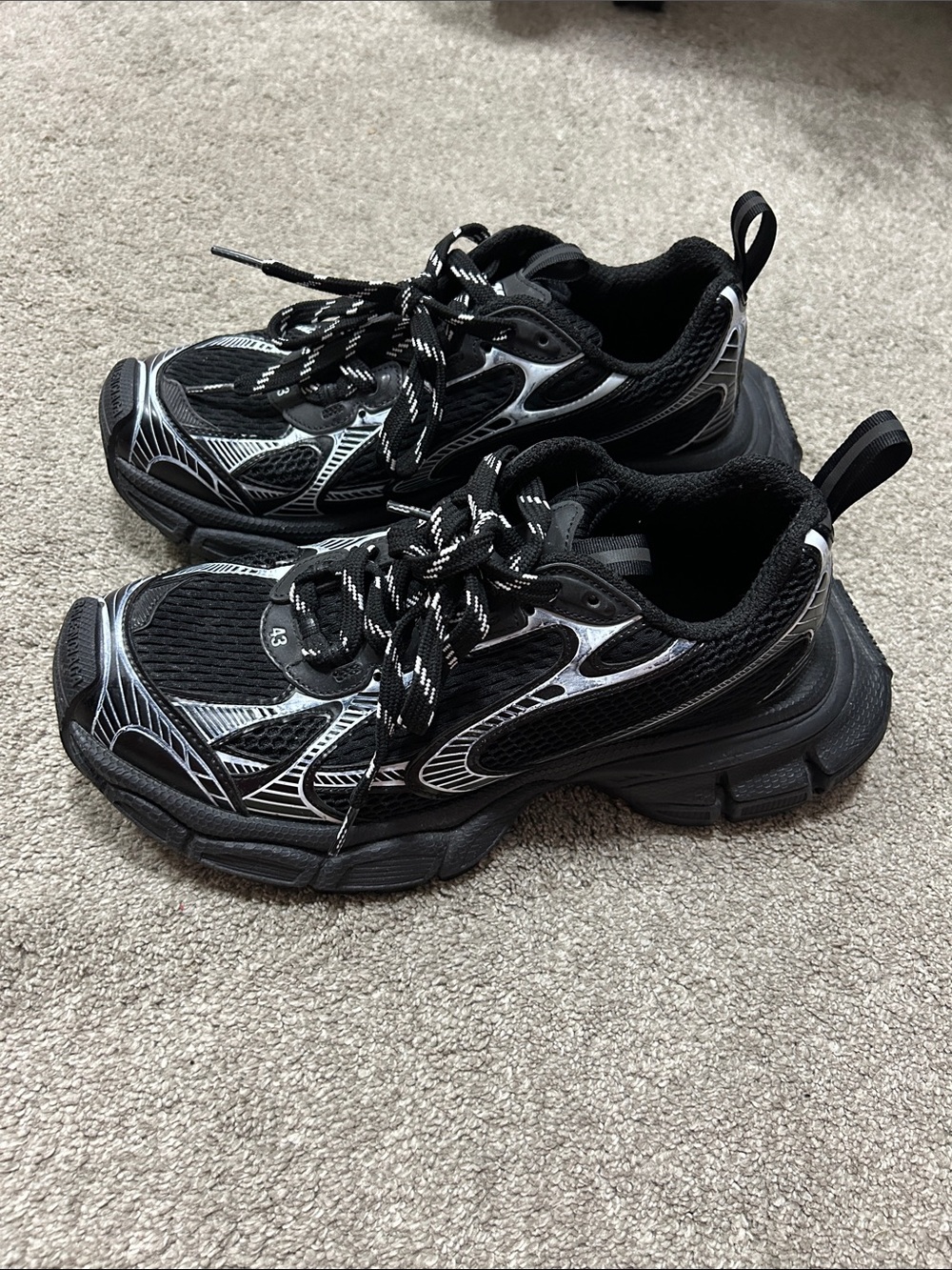 Balenciaga 3XL Sneakers Black Mens Size 43 US 10